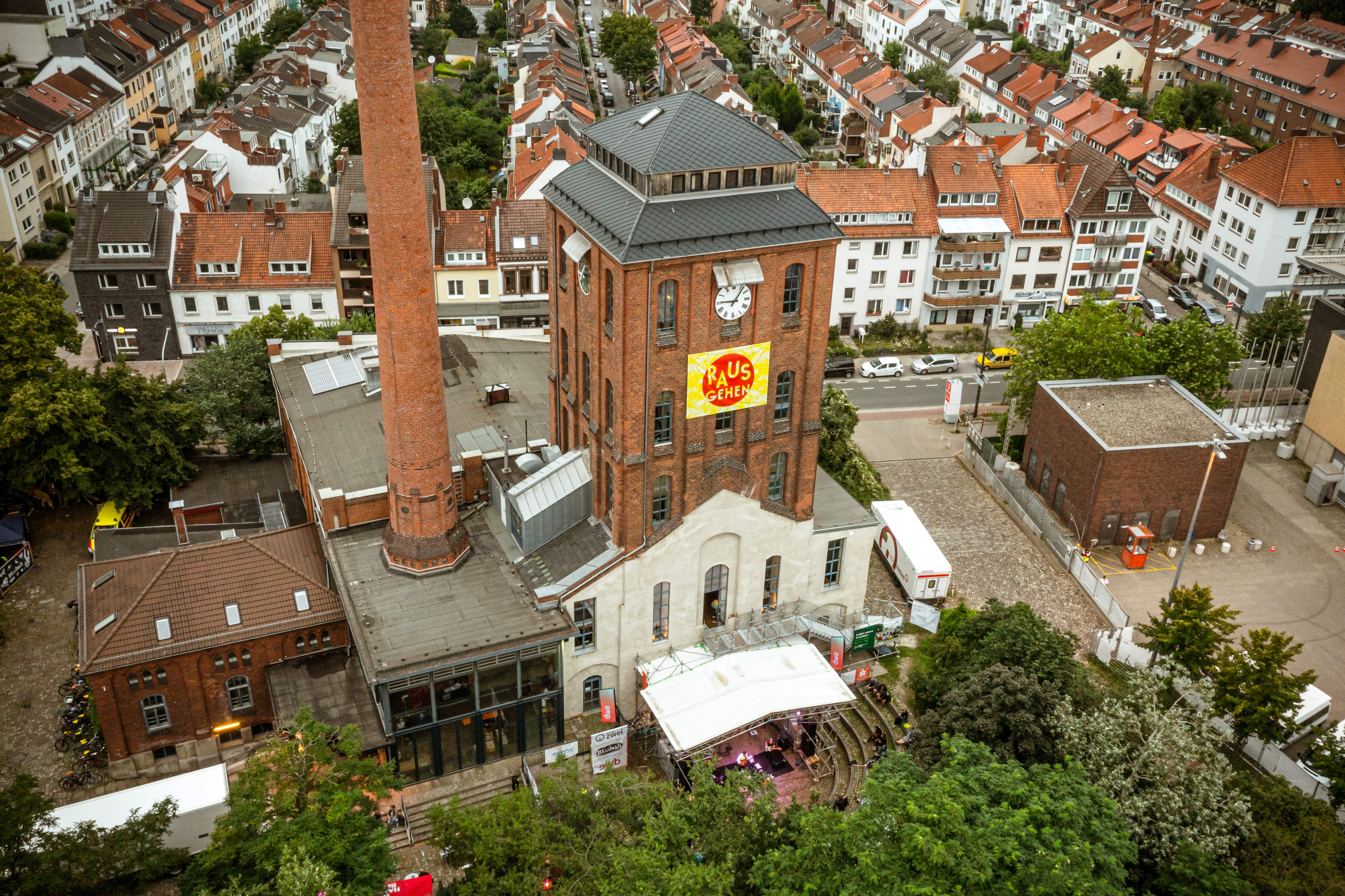 Das Kulturzentrum Schlachthof aus der Vogelperspektive.